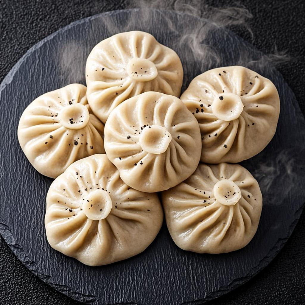 Handmade Khinkali dumplings